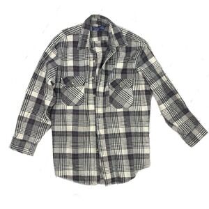 Andover Trail 100% cotton Flannel Shirt Plaid Button Up Long Sleeve Mens L large